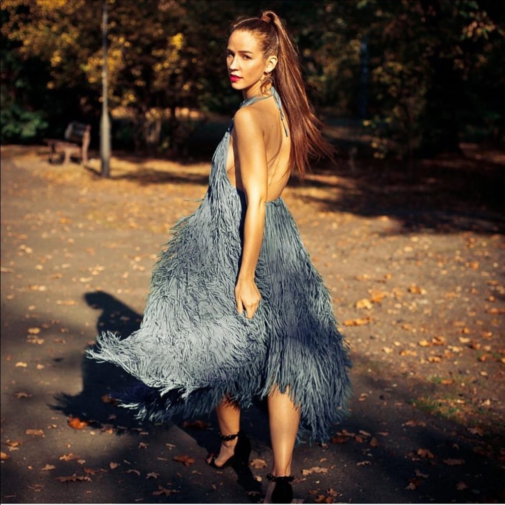 BLOGGERS FAV ZARA LIMITED EDITION FRINGE HALTER NECK DRESS - Picture 9 of 11